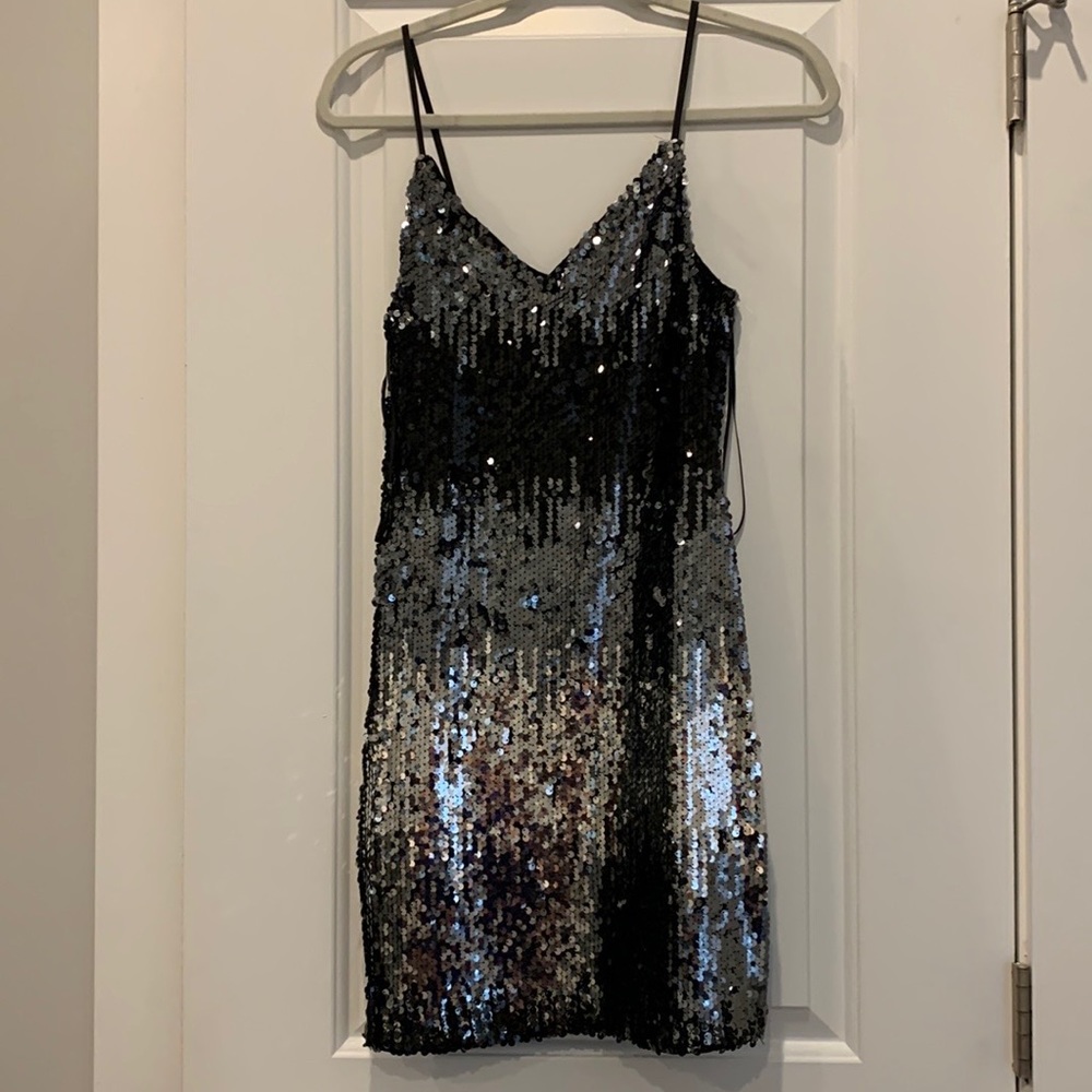*NWT* express silver sequin cocktail dress